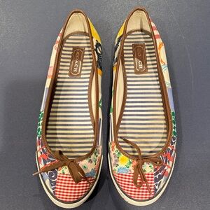 Coach Women's Colorful Patchwork Flats tennis shoes sz 11